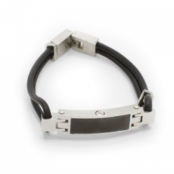 Gents contemporary stainless steel and leather bracelet. Designed to hold a small portion of your pet’s ashes. £85