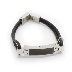 Gents contemporary stainless steel and leather bracelet. Designed to hold a small portion of your pet’s ashes. £85